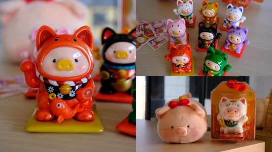 罐頭豬LuLu招財系列開箱！10款招財貓盲盒太可愛，開運新品必搶