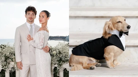 F1男神Charles Leclerc完婚！辣妻Alexandra婚紗造型值得參考，愛犬當伴郎可愛爆擊