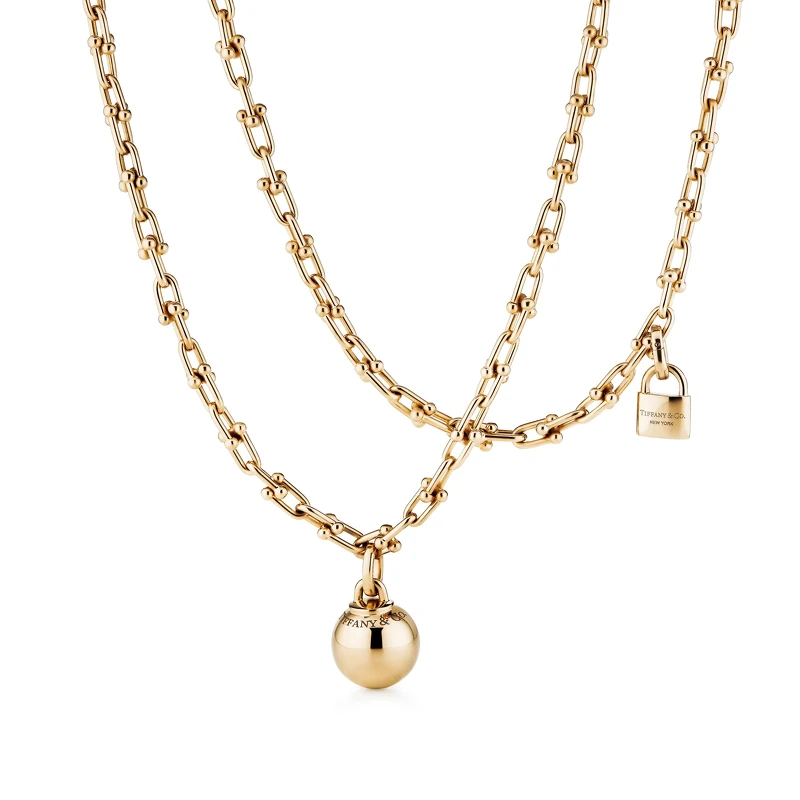 Tiffany HardWear 18K金垂墜球形與鎖扣雙圈項鍊 NT$660,000 Tiffany HardWear 18K金垂墜球形與鎖扣雙圈項鍊 NT$660,000