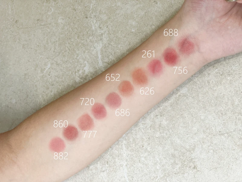 迪奧藍星柔紗唇膏 10色手部試色