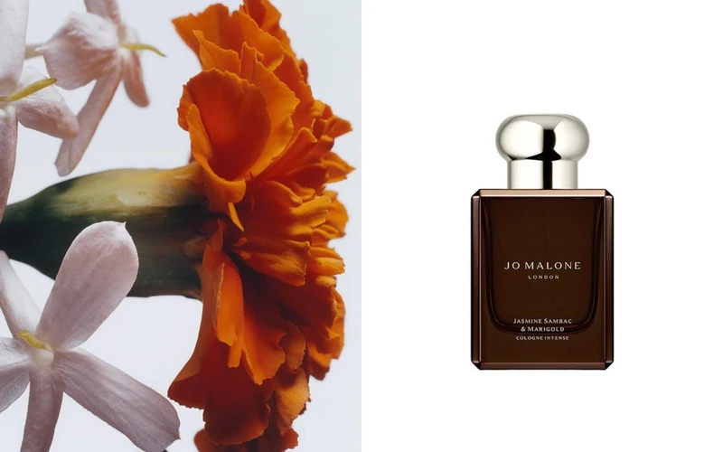 JO MALONE 茉莉與金盞花芳醇香水 50 /100ml，NT 5,650/7,800。