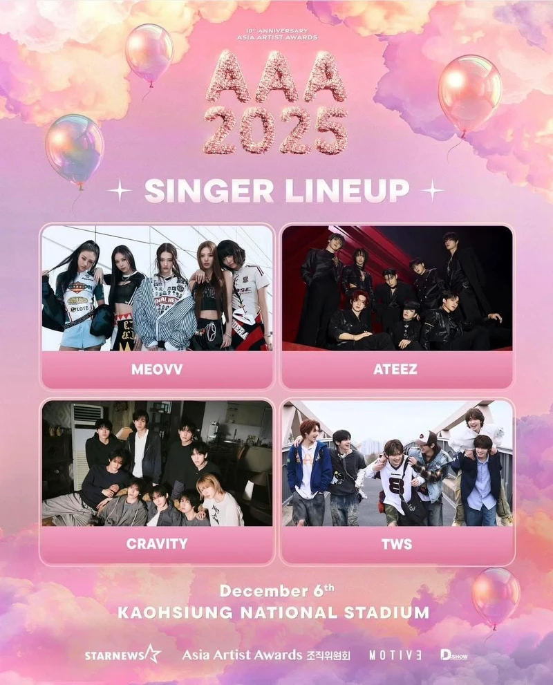 AAA頒獎典禮2025出席名單 Photo / Instagram@aaa2025_10th