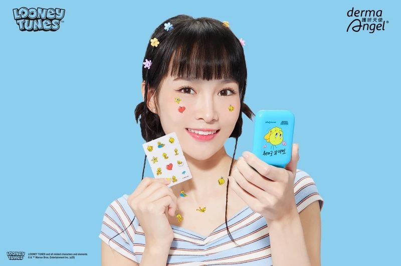 DermaAngel護妍天使Tweety崔弟造型痘痘貼形象視覺。 DermaAngel護妍天使Tweety崔弟造型痘痘貼形象視覺。