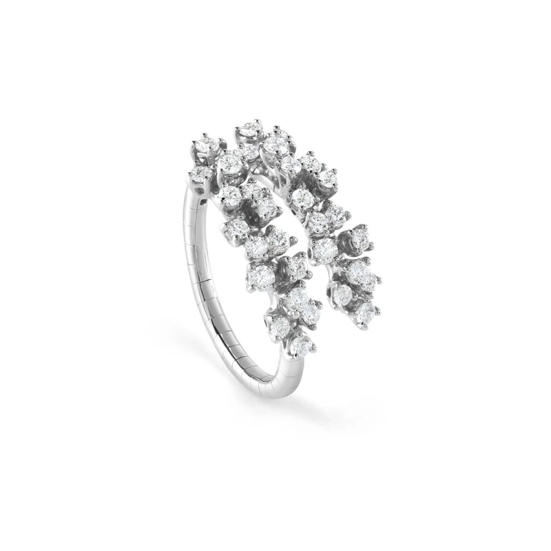 DAMIANI Mimosa 18K白金鑲鑽戒指,鑽石總重0.72克拉,建議售價NT$ 136,400