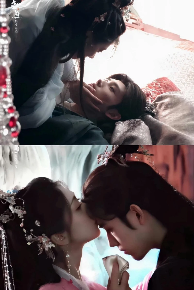 陳飛宇、王影璐翻身吻曖昧高甜。 陳飛宇、王影璐翻身吻曖昧高甜。