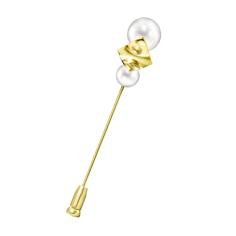 TASAKI M_G SQUARE LEAF 18K黃金&淡水珍珠胸針＄69,100