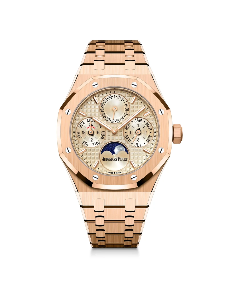 皇家橡樹系列7136自動上鏈機芯萬年曆，38mm