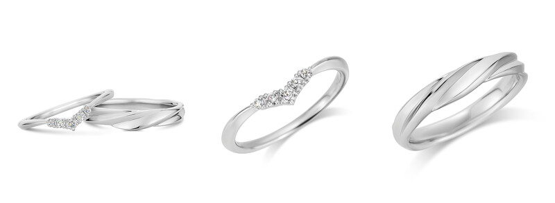 圖說:Sostenere&Tipetto結婚對戒,鉑金及鑽石 圖說:Sostenere&Tipetto結婚對戒,鉑金及鑽石