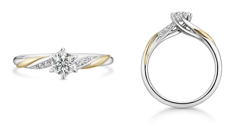圖說:Spira Fianco訂婚戒指,鉑金、黃K金及鑽石 圖說:Spira Fianco訂婚戒指,鉑金、黃K金及鑽石