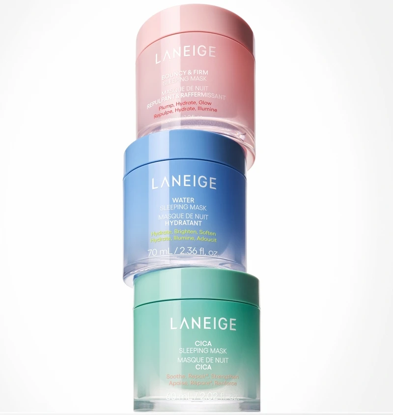 LANEIGE蘭芝睡美人晚安面膜家族情境圖。