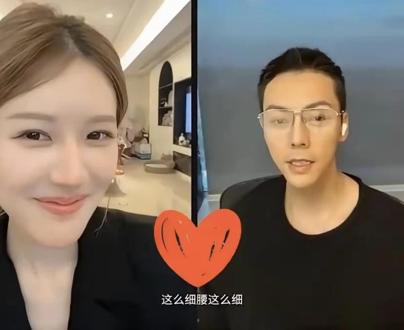 陳偉霆（右）直播猛誇趙露思（左）。