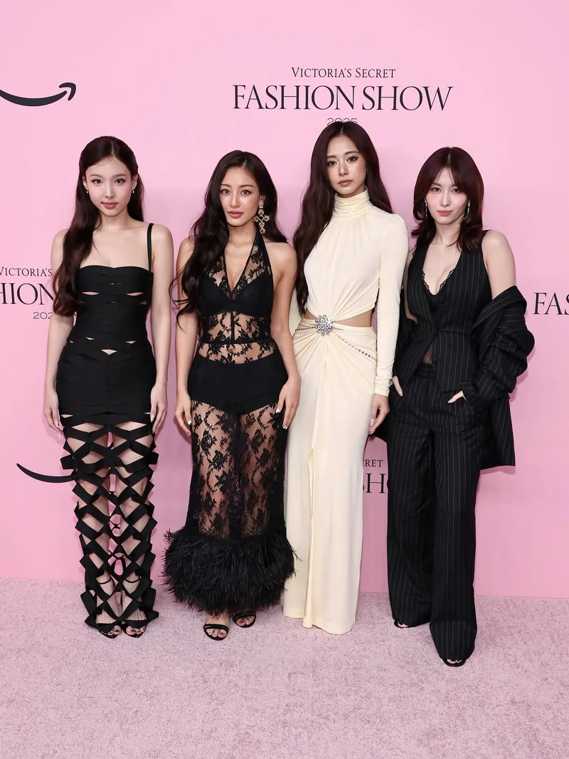 TWICE 4位成員子瑜、娜璉、志效、Momo走上2025維多利亞的秘密大秀紅毯 Photo / Getty