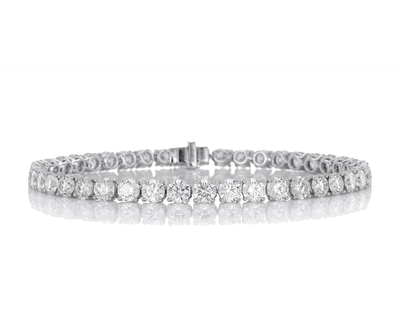 De Beers DB Classic Eternity 高級珠寶圓形明亮式鑽石單行手鍊