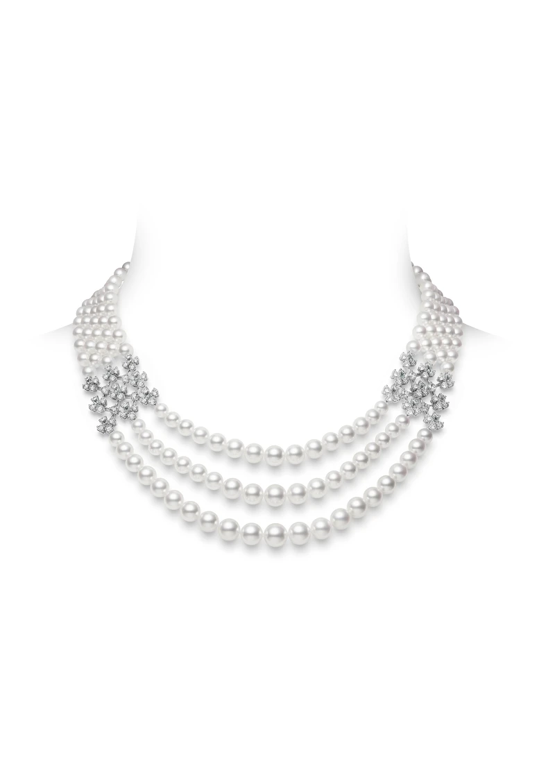 （典禮）MIKIMOTO 項鍊 18K白金鑲嵌鑽石，搭配日本Akoya珍珠 參考價格NT$ 2,020,000