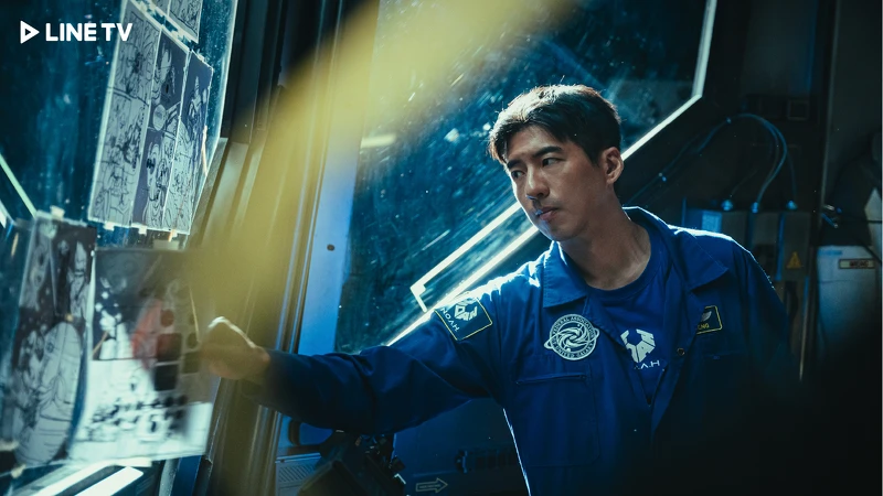 《星際救援》傅孟柏飾演太空人,挑戰極限拍攝。(圖/LINE TV提供) 《星際救援》傅孟柏飾演太空人,挑戰極限拍攝。(圖/LINE TV提供)