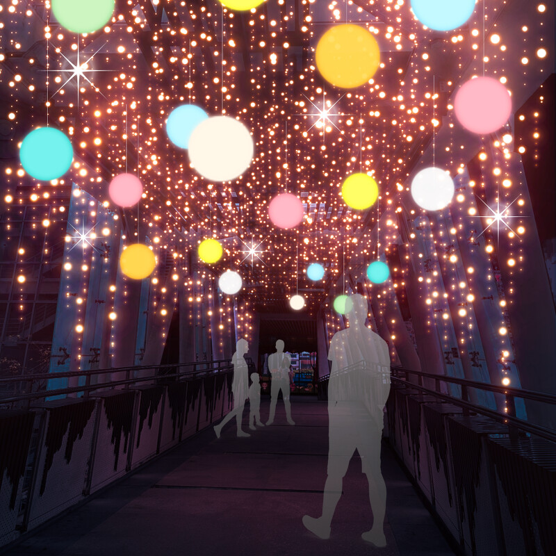 2025新北耶誕城 神奇變幻彩球 天橋燈飾 2025新北耶誕城 神奇變幻彩球 天橋燈飾