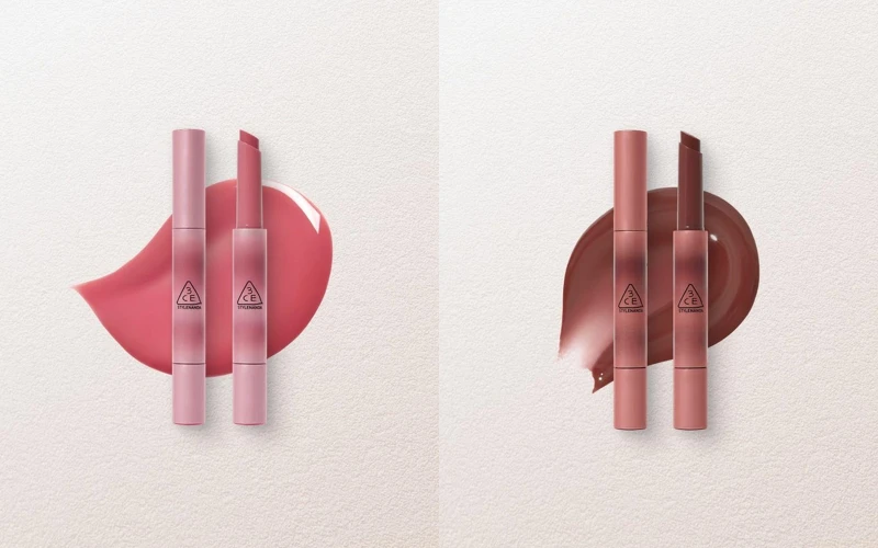 3CE 光澤蜜漾唇膏 #Rain On Shine、#Nectar