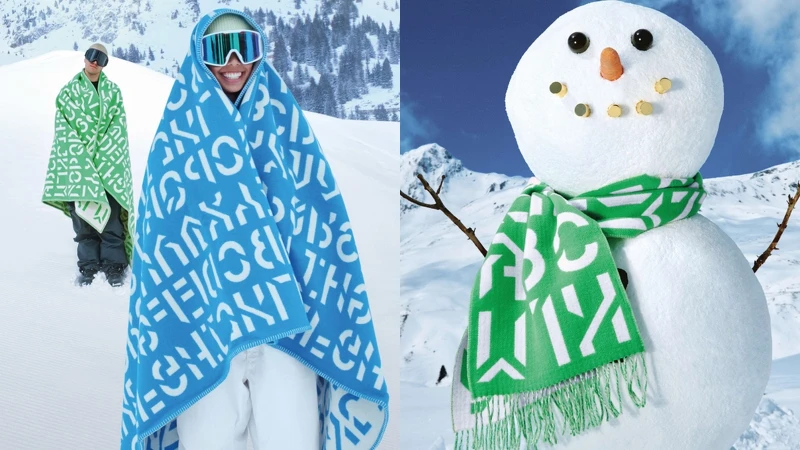 BYREDO字母抱毯(藍、綠、石榴紅)，NT18,700