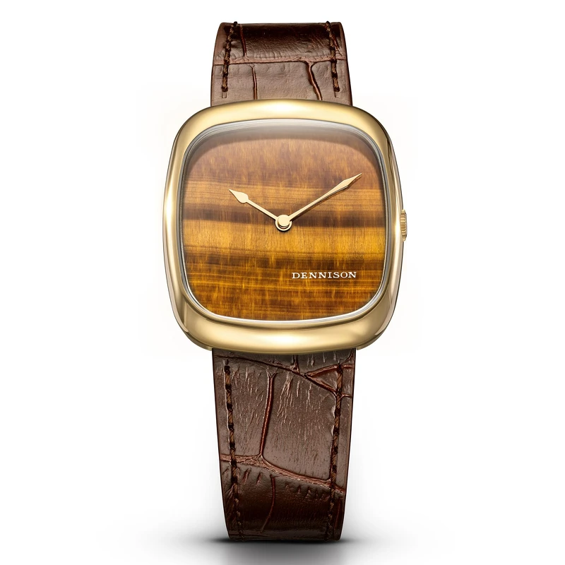 Dennison,Natural Stone Tiger Eye In Gold Dennison,Natural Stone Tiger Eye In Gold