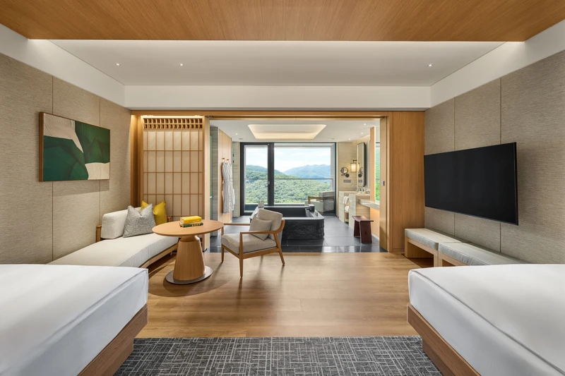 全館211間客房皆設獨立湯池。 全館211間客房皆設獨立湯池。