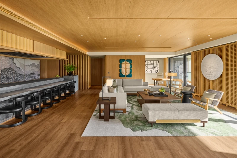 「映岫套房」,與「總統套房」皆配有鐵板料理區。 「映岫套房」,與「總統套房」皆配有鐵板料理區。