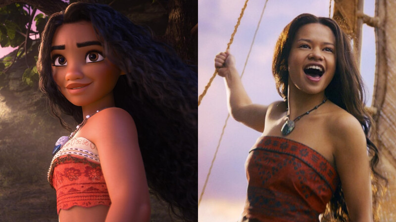 《海洋奇緣Moana》動畫與真人版「莫娜」 《海洋奇緣Moana》動畫與真人版「莫娜」