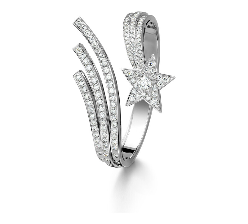 FIL DE COMETE手鐲 18K白金鑲嵌鑽石。&nbsp;