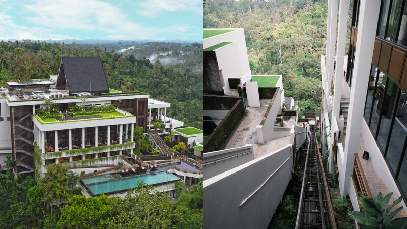 烏布安納塔拉度假酒店以「纜車」乘載住客往返園區各種餐廳及設施