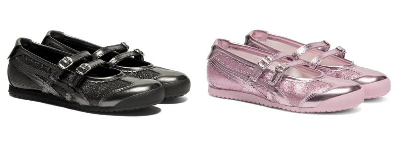 HOLIDAY GLITTER PACK – MEXICO 66 TGRS鞋款,銀河黑、耀眼粉,建議售價NT5,180。 HOLIDAY GLITTER PACK – MEXICO 66 TGRS鞋款,銀河黑、耀眼粉,建議售價NT5,180。