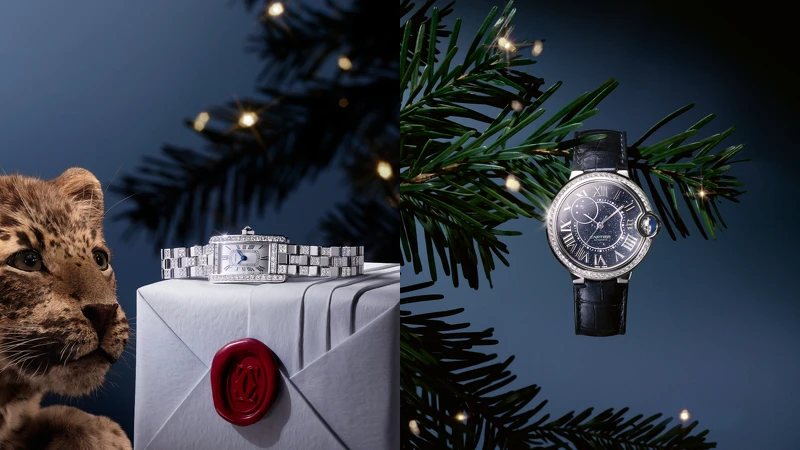 Tank Am&eacute;ricaine 白K金鑽石腕錶（左）；Ballon Bleu de Cartier 白K金腕錶。