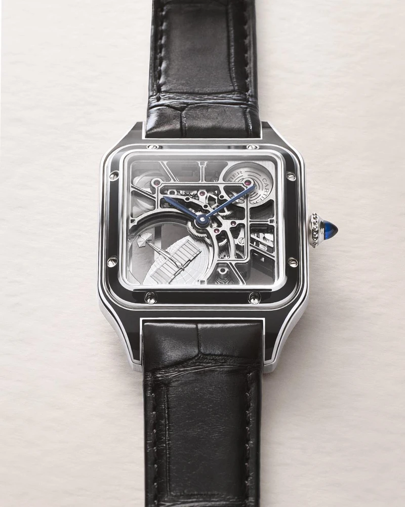 Santos-Dumont微型擺陀鏤空腕錶。