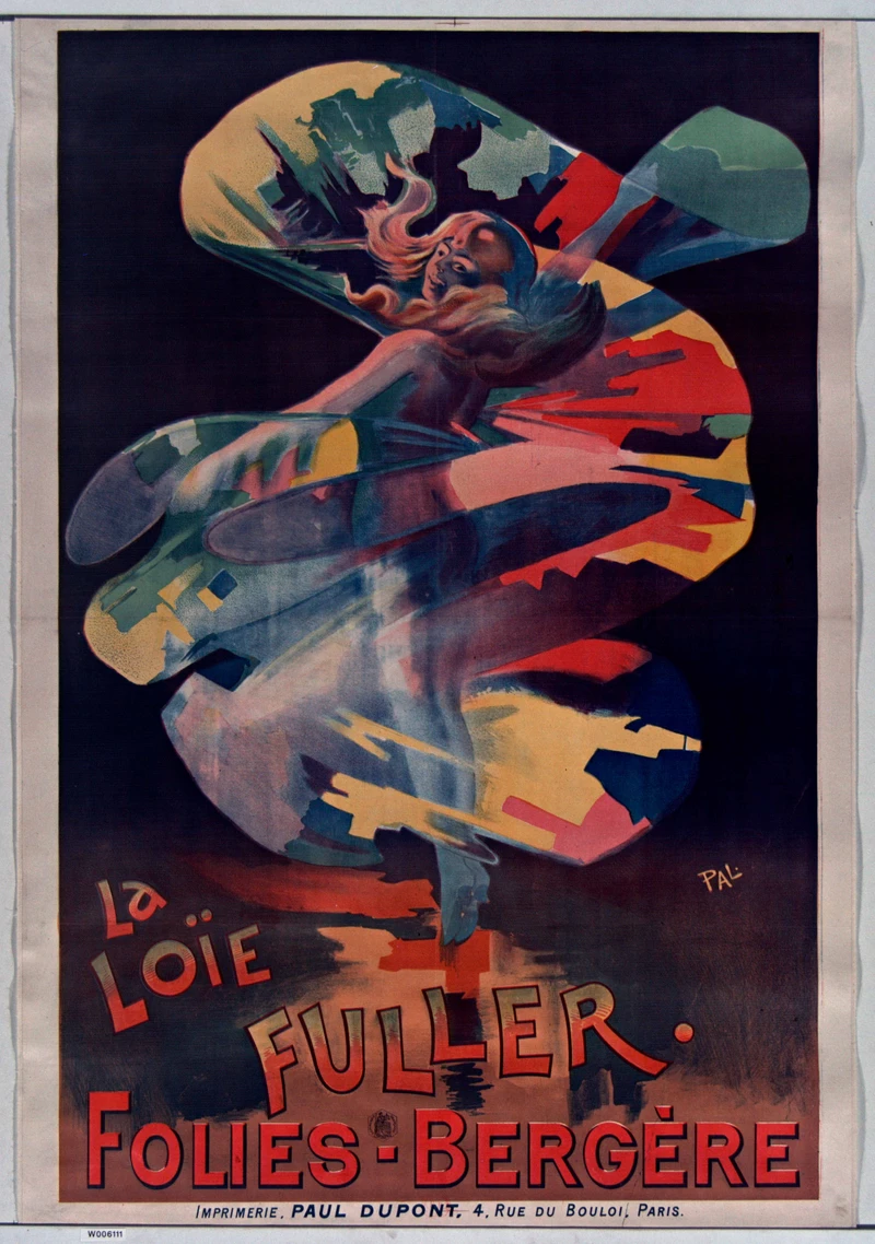 Fuller at the Folies Bergère, poster by PAL (Jean de Paléologue)｜via wiki: Loie_Fuller