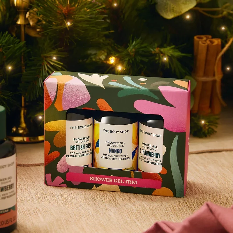 The Body Shop三小福果香沐浴原裝禮盒，NT520