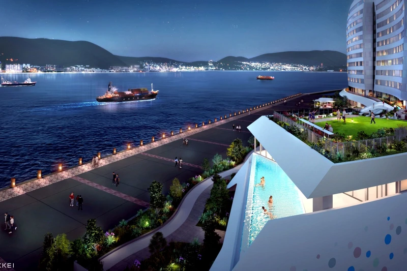 「RISONARE 下關」是以海峽為概念而設計的設施。