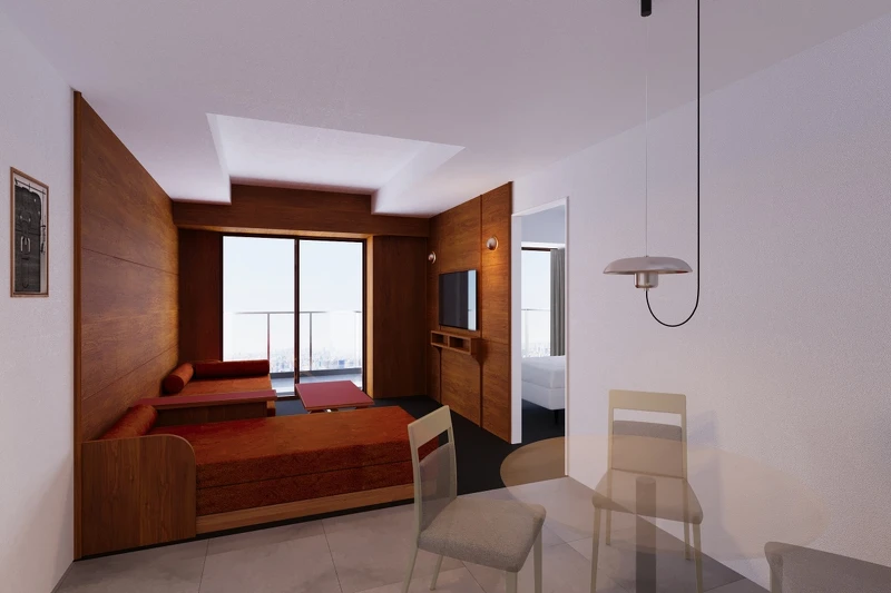 客房的靈感來自船艙。