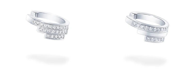 Chandelier Layered 鉑金鑽石耳骨夾，NT42,000；Chandelier Layered 鉑金鑽石耳骨夾，NT37,000。