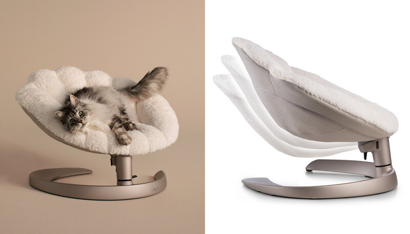 Shell 寵物安撫搖椅。