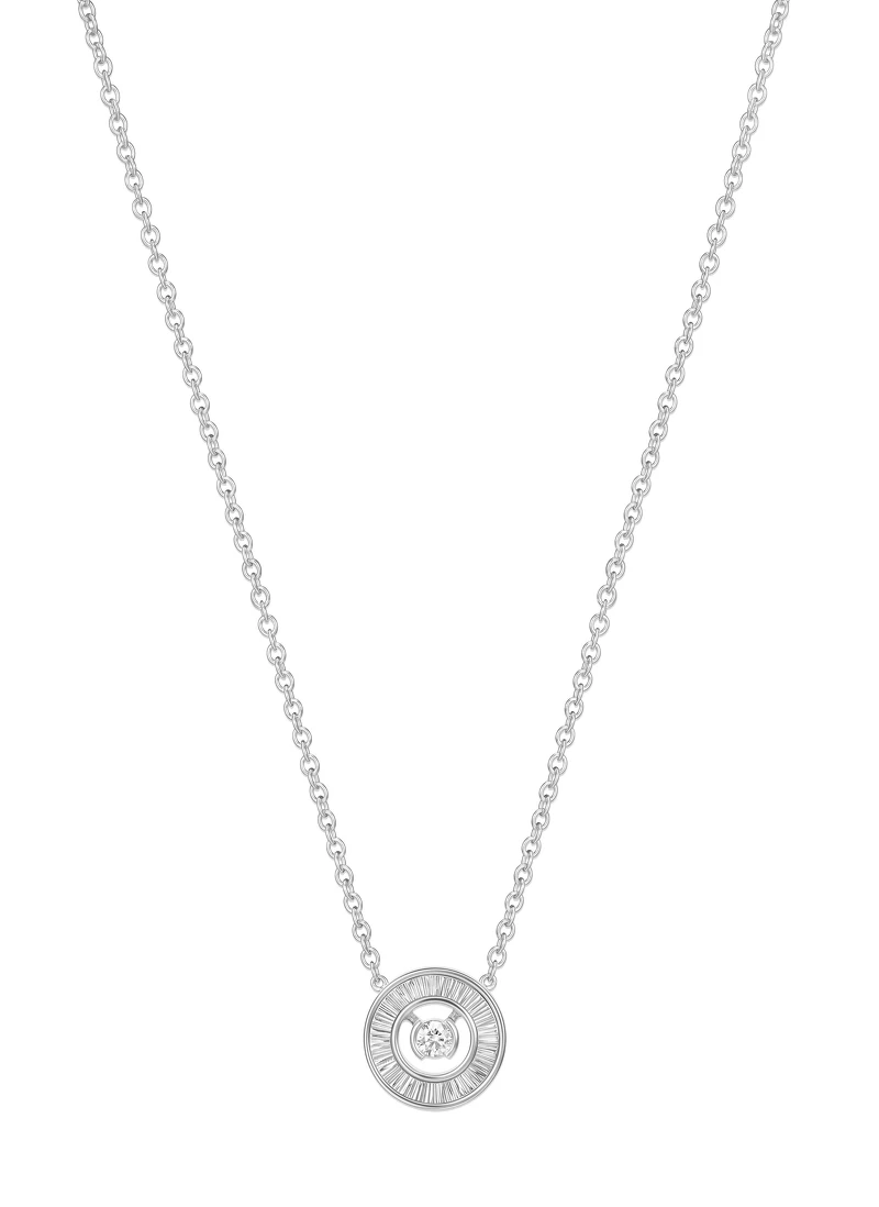 【新作】Possession系列18K白金宮廷式雕刻飾紋單鑽項鍊,建議售價約$97,000_PGG33PM600