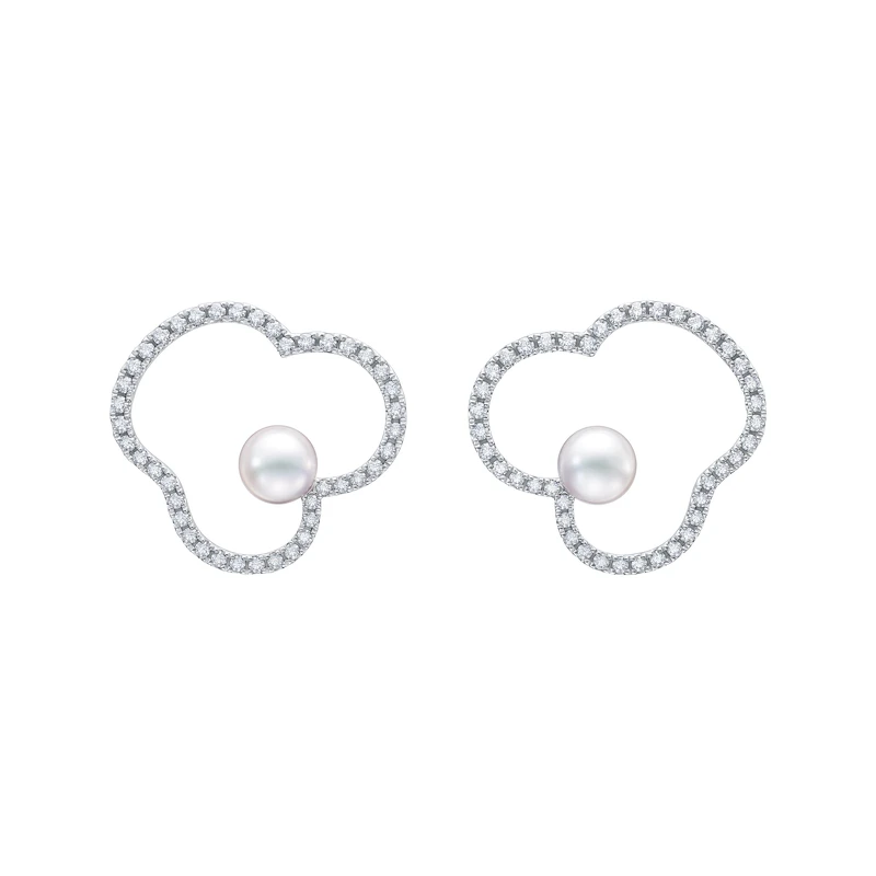 ASAKI chants 阿古屋珍珠& 18K白金鑲鑽耳環NT$375,000 ASAKI chants 阿古屋珍珠& 18K白金鑲鑽耳環NT$375,000