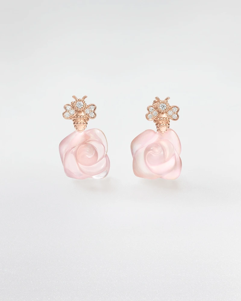 Rose Dior Pré Catelan 玫瑰金玫瑰石英耳環 _NTD 600,000