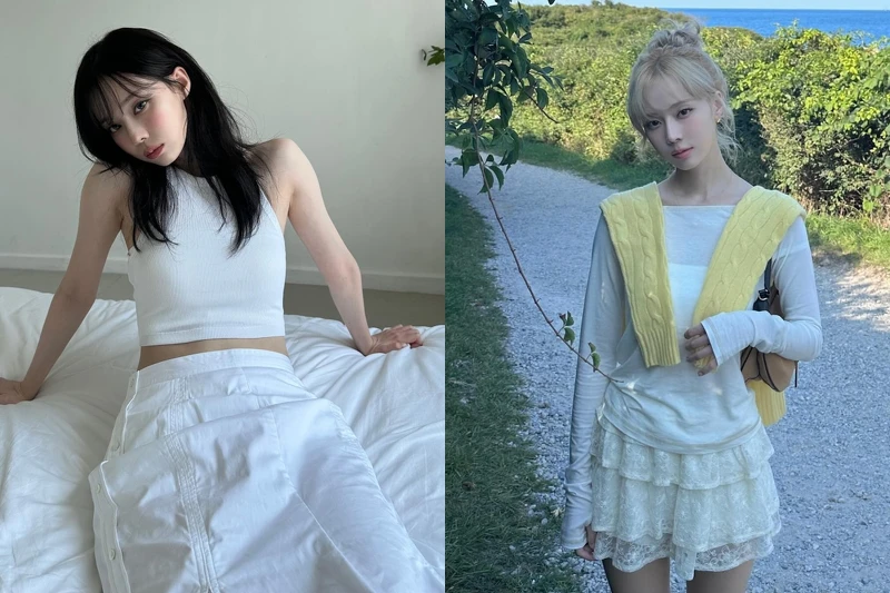 Winter兩個不同風格的白色系穿搭