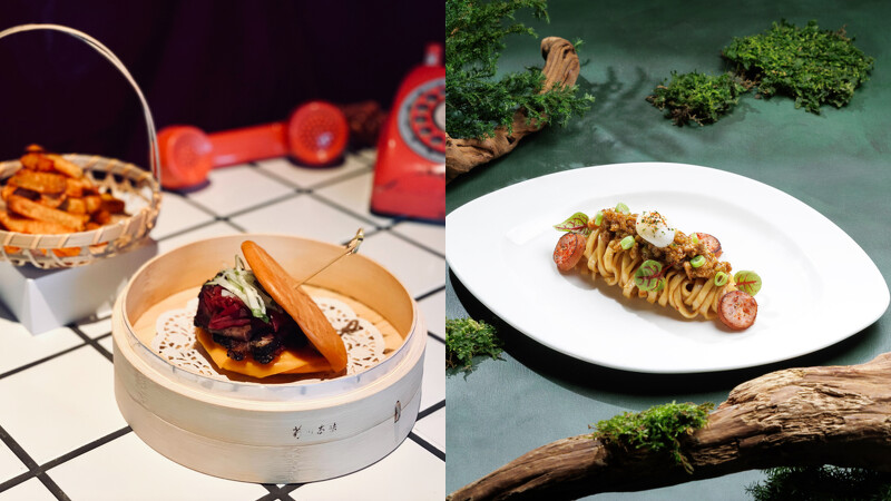 台中豐邑Moxy酒店-台式刈包漢堡;台北W飯店-艾斯佩雷辣味豬肉醬康堤起司香腸拌麵 台中豐邑Moxy酒店-台式刈包漢堡;台北W飯店-艾斯佩雷辣味豬肉醬康堤起司香腸拌麵