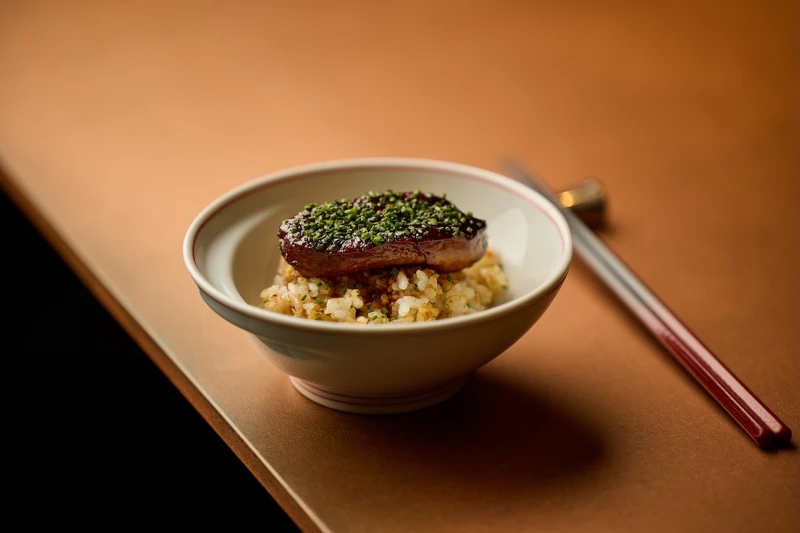 「鴨肝飯」。 「鴨肝飯」。