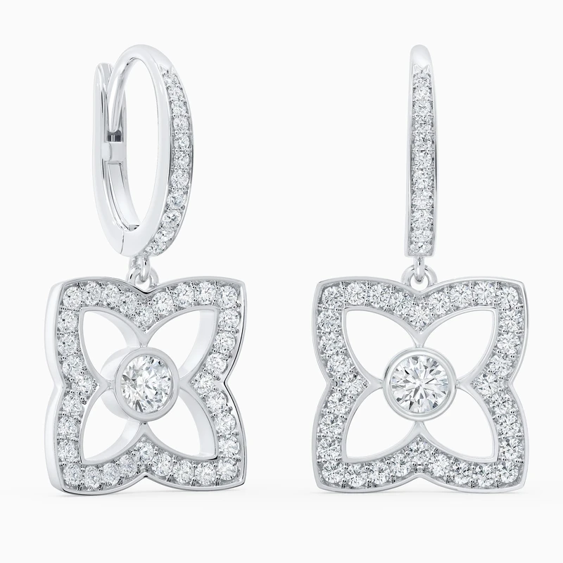 De Beers Enchanted Lotus Bloom 18K白金鑽石垂墜式耳環_NT$ 207,000