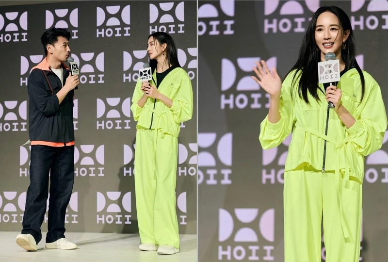 張鈞甯與主持人互動，笑語間展現親切魅力，現場氣氛輕鬆熱烈，為發表會增添溫暖與活力。( 圖 / HOII后益提供 )