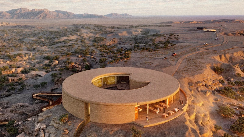 此為瓦迪道卡之眼（Ayn Dawkah）設計概念示意圖，11月中舉行動土儀式後，預計18個月後正式落成。