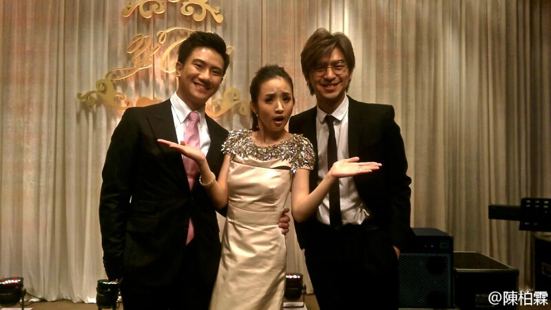 林依晨與兩位大仁哥(新郎林于超與陳柏霖)的搞笑合照 林依晨與兩位大仁哥(新郎林于超與陳柏霖)的搞笑合照