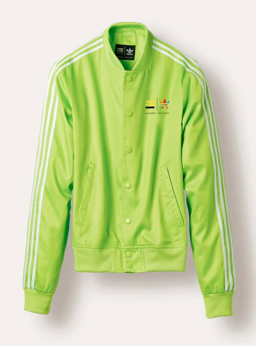 adidas Originals=Pharrell Williams Superstar螢光綠運動夾克