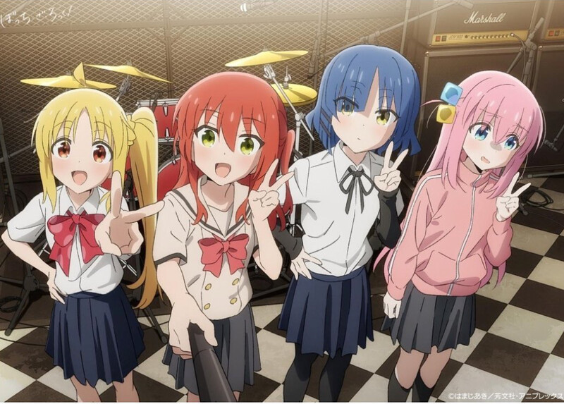 團(tuán)結(jié)樂團(tuán)第一次在Starry試鏡成功開心合照，成員介紹 (由左至右)：伊地知虹夏、喜多郁代、山田涼、后藤一里。（圖片來源：IG@btr_isosta）