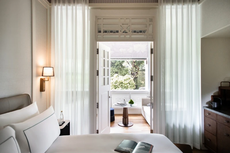 全館僅規劃84間客房與套房,面積從35平方米起,最大為160平方米的福康寧套房。 全館僅規劃84間客房與套房,面積從35平方米起,最大為160平方米的福康寧套房。